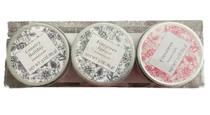 3 Weihnachtskerzen 3 Unzen Dosen Duft Zimt Immergrün Fichte Land Urlaub - Bild 1 von 8