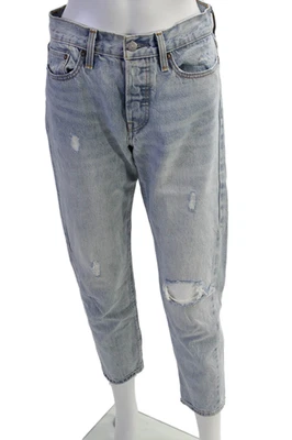 Levis Women Boyfriend Cropped Jeans Light Blue Size 27 - Image 1 of 4