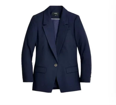 J Crew Women's Willa Blazer Jacket Navy Blue Italian City Wool Size 22 - NWT - Image 1 of 4