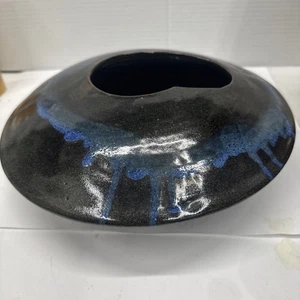 ¿Arte de estudio abstracto raro? Jarrón de cerámica tazón esmalte por goteo - Imagen 1 de 7