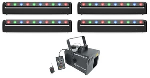 (4) Chauvet DJ COLORband PiX-M ILS RGB LED Moving Strip Effect Wash Lights+Hazer - Picture 1 of 12