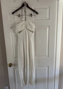 BNWT ZARA Ecru Cut Out Chain Dress Size L - Picture 1 of 14