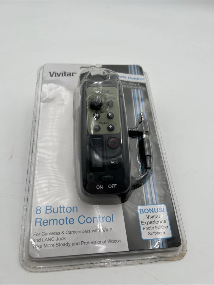 Vivitar 8 Button Remote Control for Camera Camcorder A/V R LANC Jack VIV-RC-800 - Image 1 of 4