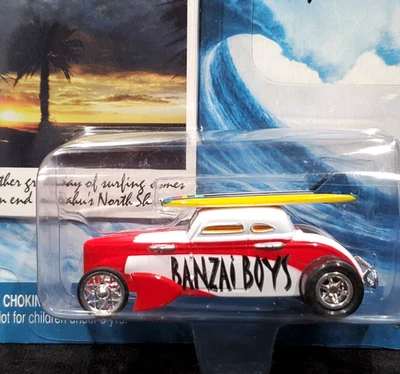 Johnny Lightning Ford Speed Coupe Surf Rods Banzai Boys Barris Car w/Surfboards - Image 1 of 2