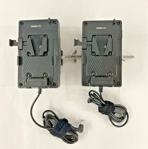 Two Nanlite V-Mount Plates w/ 2.5mm Connector & Clamp - Picture 1 of 8