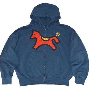 Under A Burning Sun Hoodie XL Blue Horse Logo Full Zip NEW *spots - Picture 1 of 11