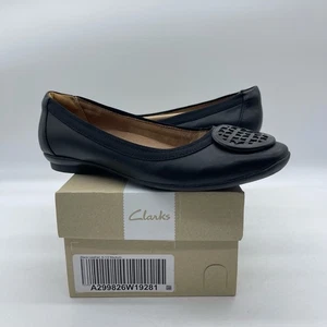 Clarks Candra Blush 251202474040 Women's Size 6.5 Ballet Flats Black Casual Shoe - Picture 1 of 11