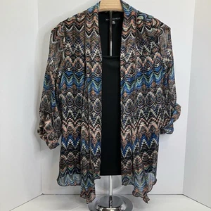Camisa Sara Michelle Mujer Multicolor Geométrica 3/4 Tab Slv Capas Talla PXL - Imagen 1 de 6
