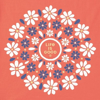 Camiseta trituradora Life is Good Daisies Mandala naranja SS naranja nueva con etiquetas Foto 1 de 3