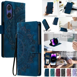Flip Leather Emboss Totem Card Wallet Stand Phone Case For LG K40 Q60 G6 K50 V30 - Picture 1 of 18
