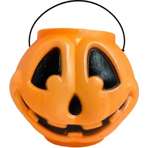 VTG Halloween Trick-or-Treat Pumpkin Bucket Blow Mold General Foam Plastics USA - Picture 1 of 5