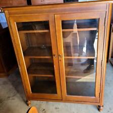 Vintage Solid Wood Enclosed Bookcase – Glass Panel Doors – GDC – CLASSIC BEAUTY