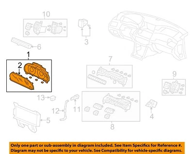 Medidor de velocímetro usado se adapta a: Honda Accord Cluster 2010 mercado de Estados Unidos MPH Sdn 2,4 L LX Foto 1 de 3