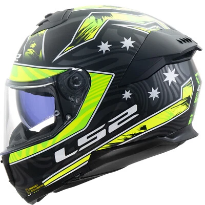 LS2  Integralhelm Stream II Galdam Matt Schwarz Gelb FF 808 Motorrad Helm Race - Bild 1 von 2