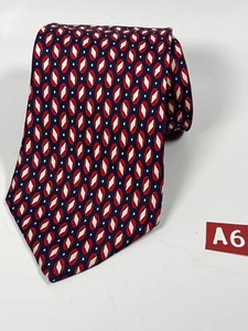Lands End Tie 100% Silk USA 59" long 4" wide Red/White / Blue - Picture 1 of 5