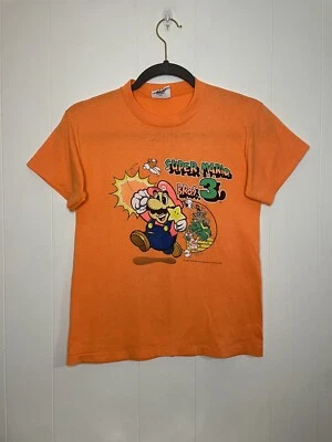 RARE! Vtg 1990 Nintendo Super Mario Bros. 3 SSI Youth 16/18 T-Shirt Orange - Image 1 of 4