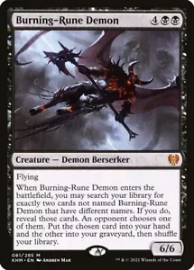 KHM BURNING-RUNE DEMON 1x Rare Magic Kaldheim MTG NM - Picture 1 of 1