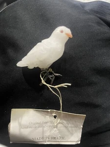 Original Peter Muller Dove Stone Carving Brazilian Hand Made Natural Quartz Bird - Afbeelding 1 van 7