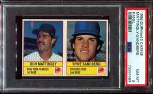 PSA 8 NM MINT 1986 DORMAN'S CHEESE DON MATTINGLY / RYNE SANDBERG PANEL 1464 B266