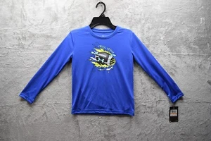 Boys' Under Armour UA Football Scribble Long Sleeve T-Shirt, Royal, Size 7, New - Picture 1 of 10