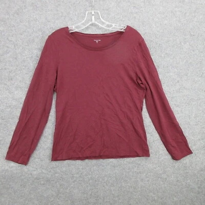 Garnet Hill Womens Blouse Large Boat Pullover Brown Long Sleeve Cotton Blend - Image 1 of 4