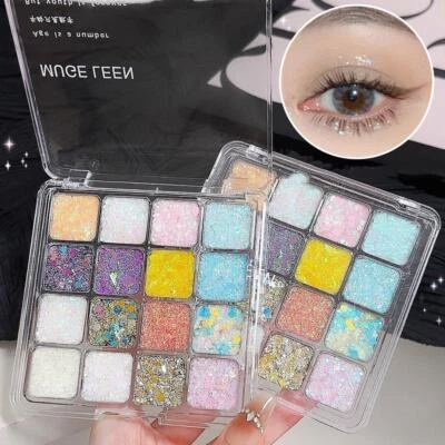 16 Color Eye Shadow Palette Colorful Artist Shimmer Glitter Pigmented Powd D2P3 - Image 1 of 4
