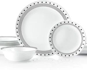 Corelle Modern City Block 18 piece Dinnerware Set Service for 6 - Picture 1 of 3