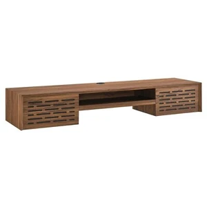 Modway Merit 60" Modern Wood Wall-Mount Design Office Desk in Walnut - Picture 1 of 8