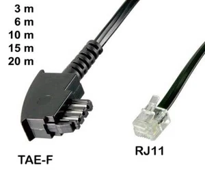 Telefonkabel TAE F auf RJ11 Stecker universal Telefon-Kabel Euro Belegung - Bild 1 von 2