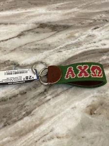 Smathers & Branson Alpha Chi Omega Sorority Alumna Key Ring Needlepoint Keychain - Picture 1 of 4