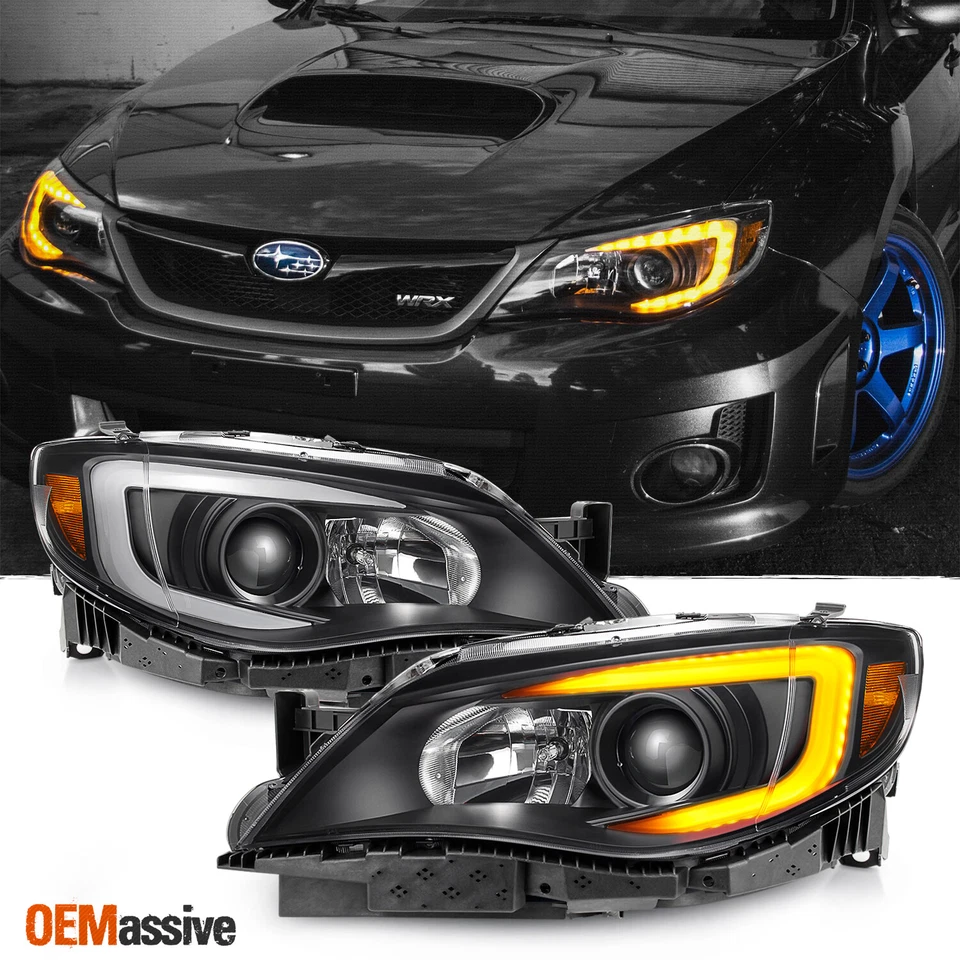 Faros proyectores Fit 2008-2014 Impreza WRX LED DRL SWITCHBACK señal negro Foto 1 de 4