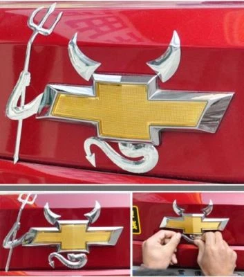 Adesivo esterno AUTO MOTO Stickers Sticker 3D Diavoletto Logo Silver TUNING - Immagine 1 di 4