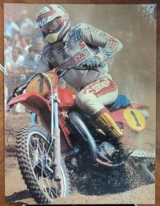 1983 Honda Motocross Racing Pin Up Bel Ray DG Oakley - Picture 1 of 1