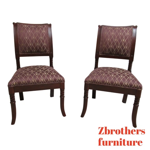 Pair Italmond Furniture French Regency Dining Room Side Chairs A Cover