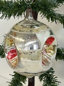 3758/24 1x alter Christbaumschmuck Weihnachtsschmuck Kugel Reflexkugel - Picture 1 of 4