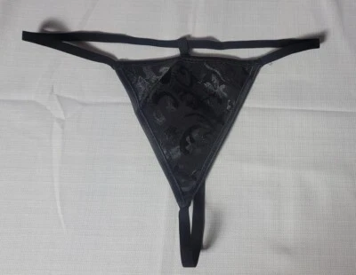 Nuevo Tanga Negro Ébano Sin Marca Bragas Panty Estampado Floral Sexy XXL Foto 1 de 4