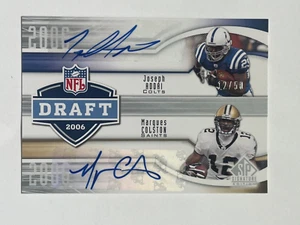 2009 SP Signature Edition /50 Joseph Addai Marques Colston #DY-NA Auto (DW) - Picture 1 of 4