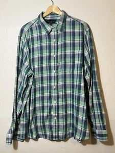 Banana Republic Para Hombres Franela a Cuadros Verde/Azul Manga Larga Ajuste Estándar Cuello XL - Imagen 1 de 9