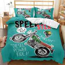 Motorbike With Super Horsepower 3D Quilt Duvet Doona Cover Set Pillow case Print