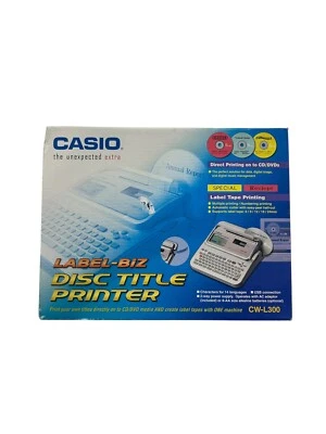 Casio CW-L300 Label Biz Disc Title Printer & Label Maker CD/DVD 2 N 1 Direct - Image 1 of 3