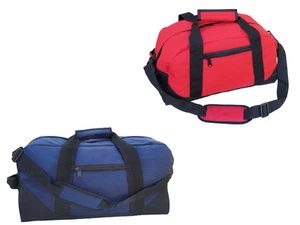 Duffle Bag Two-Toned Sports Gym Travel Bag in Navy Blue/Black and Red/Black 21" - Picture 1 of 11