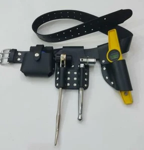 SCAFFOLDING BLack LEATHER BELT Heavy Duty Full Tool set ratchet Spanner 17/21 - Picture 1 of 2