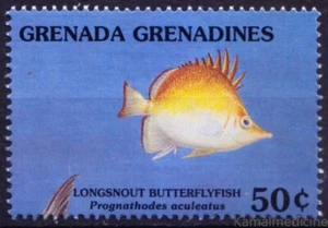 Grenada Grenadines 1991 MNH, Longsnout butterflyfish, Marine Life, Fish - Picture 1 of 1