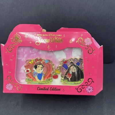 2021 HKDL Disney Pin noite de negociação Branca de Neve Rainha Má Disney 2 Pin Conjunto LE 400 - Imagem 1 de 4