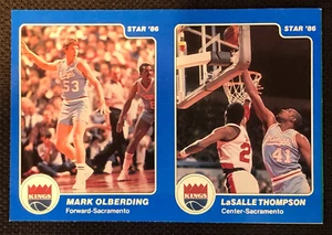 1986 Sacramento Kings STAR CO. Basketball Uncut Panel 2 Card Sheet Olberding - Picture 1 of 2