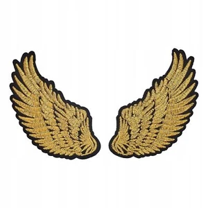 Goldene Flügeln Aufnäher Bügelbild Applikation Aufnäher Patch zum Aufbügeln - Bild 1 von 5