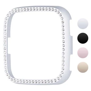Estuche protector de metal de aleación StrapsCo con diamantes de imitación para Fitbit Versa/Lite - Imagen 1 de 10