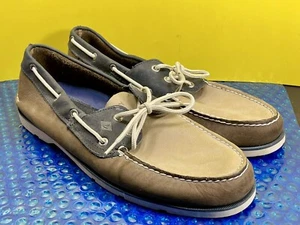 SPERRY TOPSIDER BOAT SHOES RARE BLUE AND TAN COMBO 13M - Picture 1 of 6