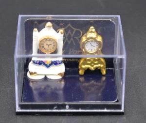 Reutter Porzellan Miniatur Tischuhr Kaminuhr Puppenstube OVP - Picture 1 of 10