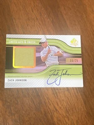 2012 SP Authentic Golf Upper Deck Zach Johnson Limited Auto Patch 16/25 #17 PGA - Image 1 of 4